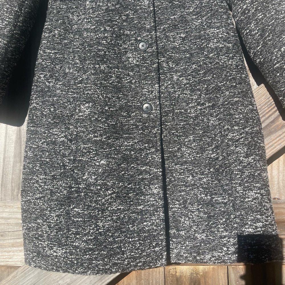 J. Crew Black and Gray Car Coat / Winter Size 4 - Picture 2 of 16